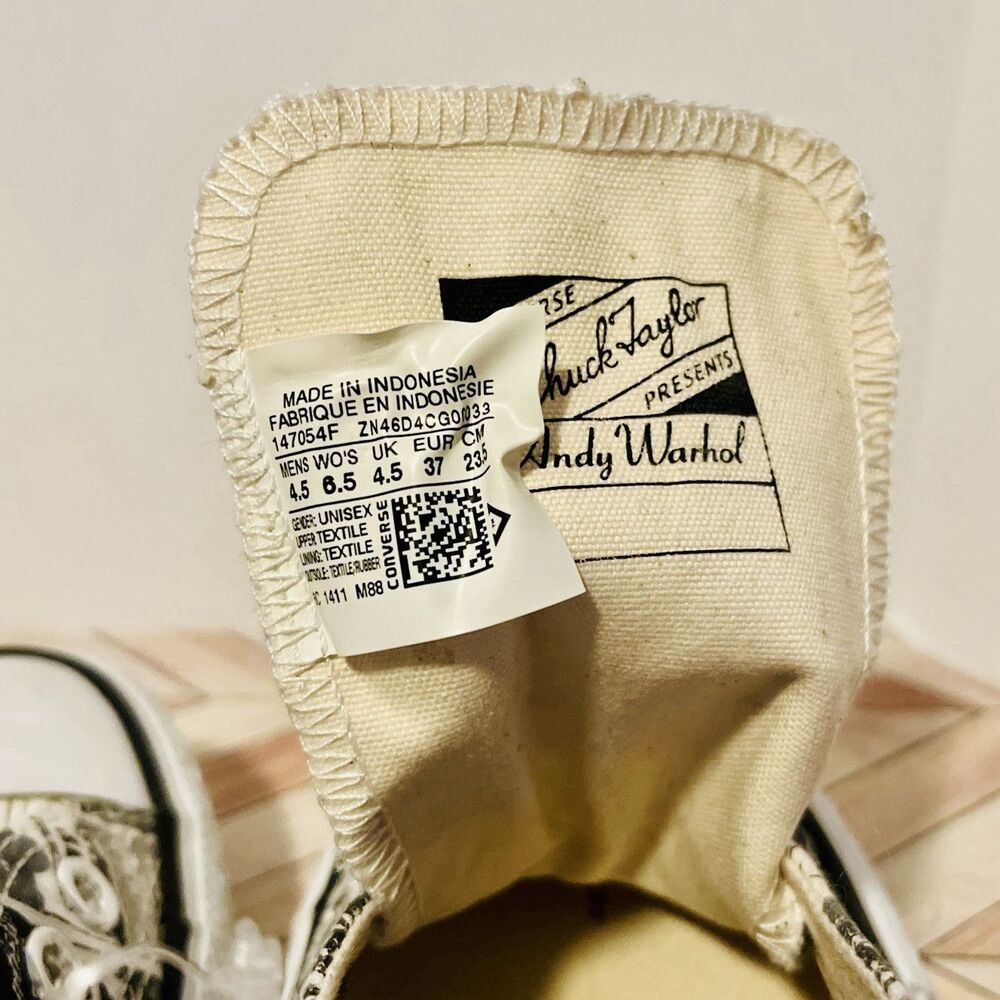 Converse Andy Warhol‎ Sneakers M 4.5 W 6.5 Pop Art Edition Campbell Soup Black - Picture 8 of 9